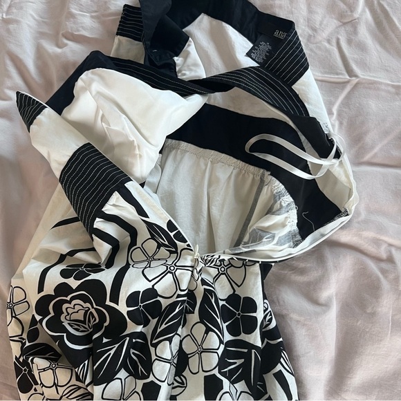 A.N.A. A New Approach Elegant Black and White Colorblock Dress Cotton SZ 14 - Picture 5 of 7